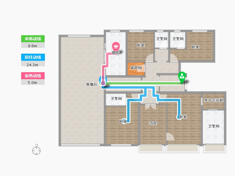 北京-北京市-圆明天颂-222.74-户型库-动静线