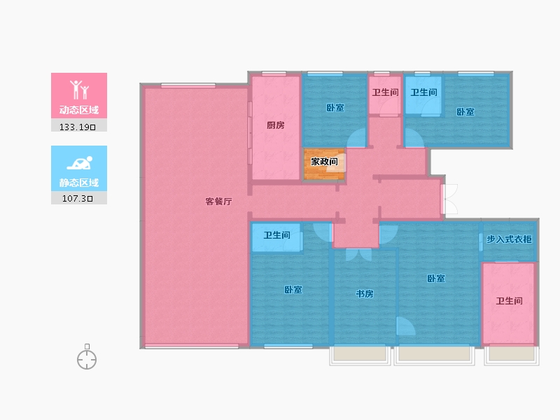 北京-北京市-圆明天颂-222.74-户型库-动静分区