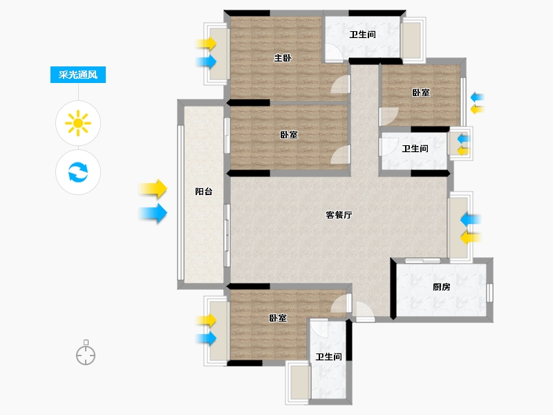 广东省-惠州市-嘉旺城-155.00-户型库-采光通风