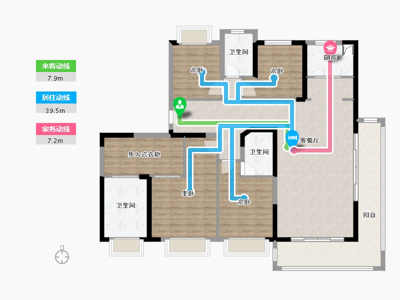 江苏省-南京市-蓝光睿创新筑-148.01-户型库-动静线