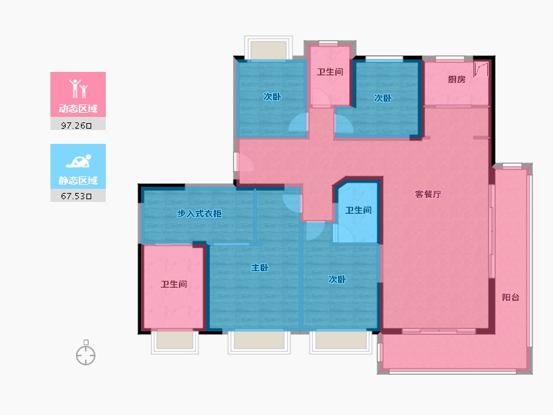 江苏省-南京市-蓝光睿创新筑-148.01-户型库-动静分区