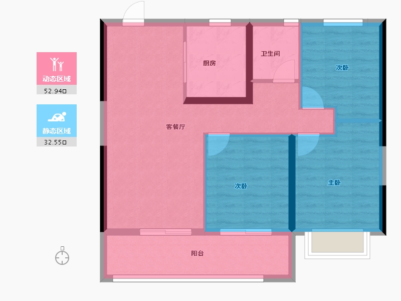 江苏省-南京市-金基雅―-76.80-户型库-动静分区