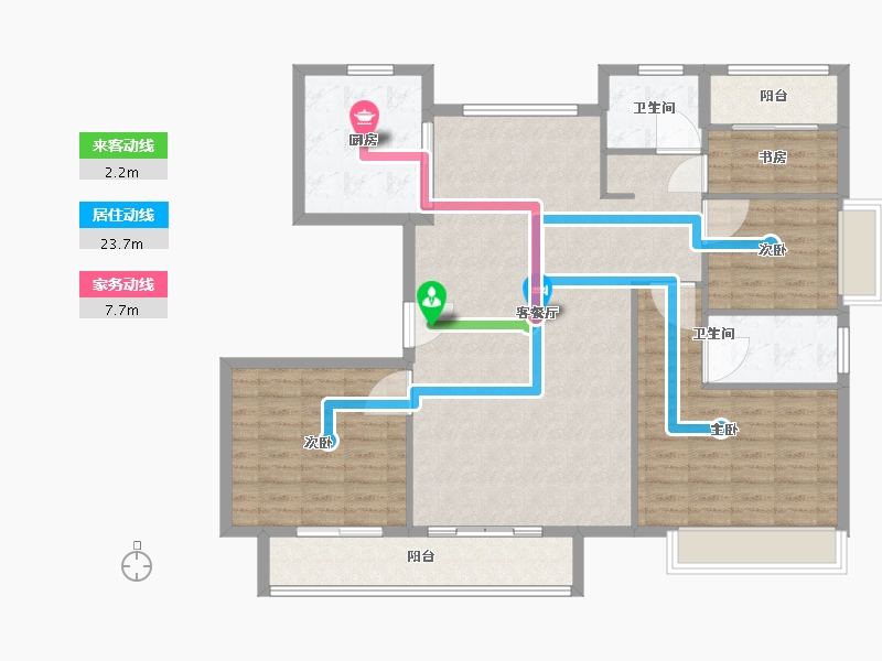 安徽省-宣城市-中建蓝城桃花源-120.41-户型库-动静线