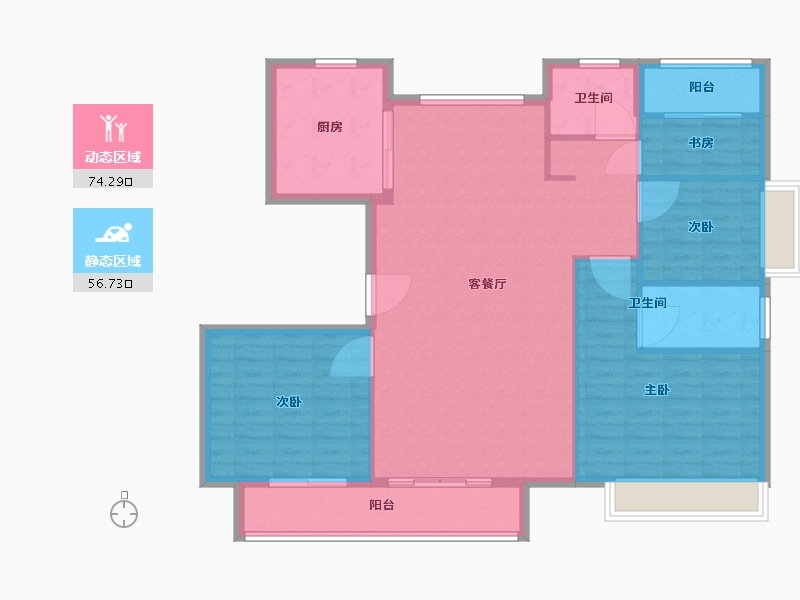 安徽省-宣城市-中建蓝城桃花源-120.41-户型库-动静分区