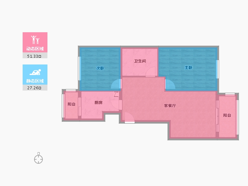 北京-北京市-中南湾-72.00-户型库-动静分区