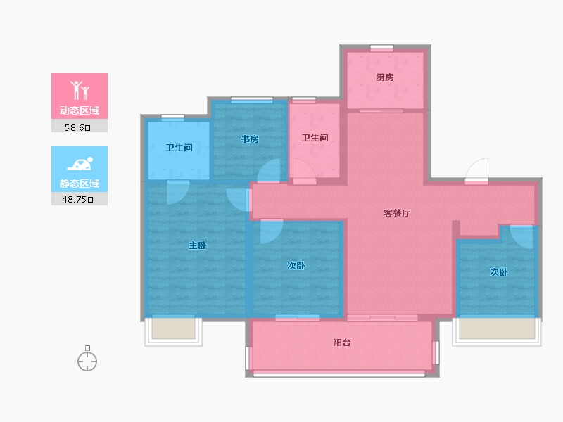 江苏省-南京市-保利观棠和府-95.99-户型库-动静分区