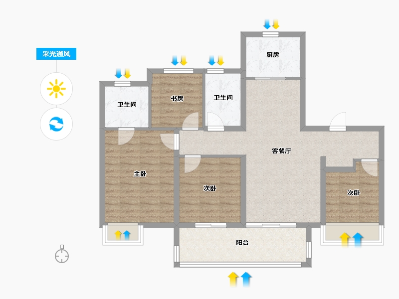 江苏省-南京市-保利观棠和府-95.99-户型库-采光通风