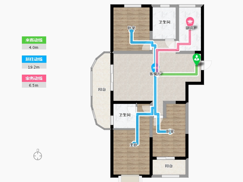 山西省-吕梁市-绿城广场-144.19-户型库-动静线