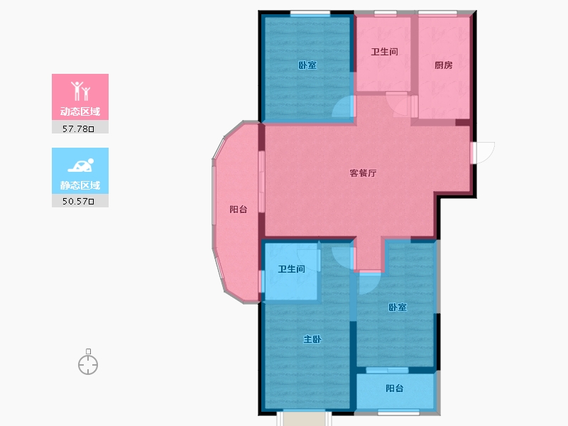 山西省-吕梁市-绿城广场-144.19-户型库-动静分区