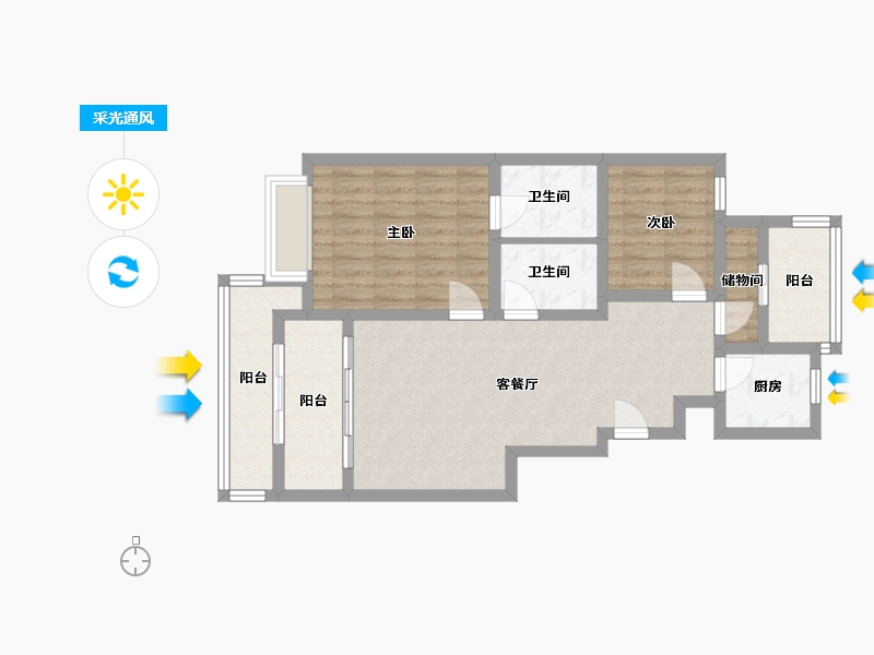 山东省-青岛市-湖光景苑-100.00-户型库-采光通风