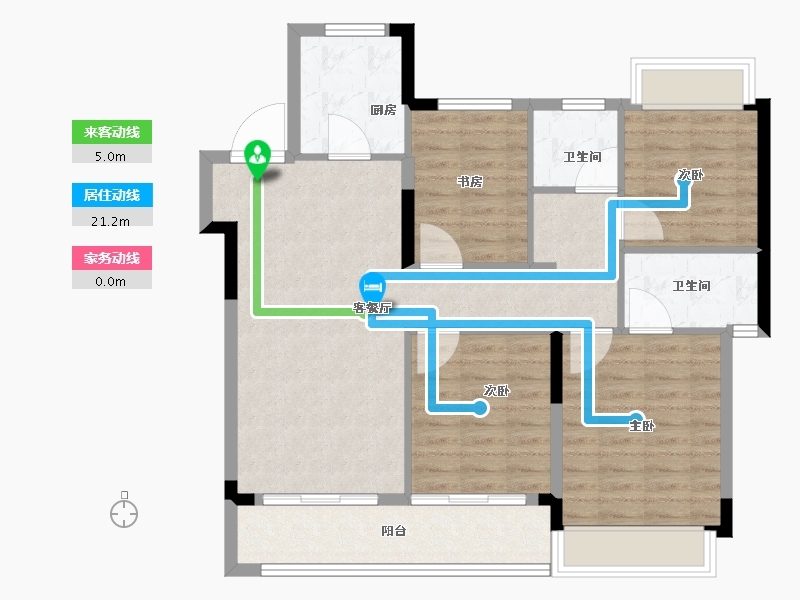 浙江省-杭州市-佳兆业棹月雅府-94.40-户型库-动静线