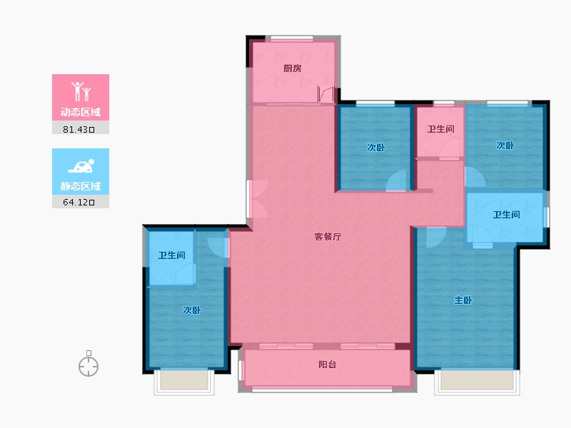 江苏省-南京市-蓝光睿创新筑-132.00-户型库-动静分区