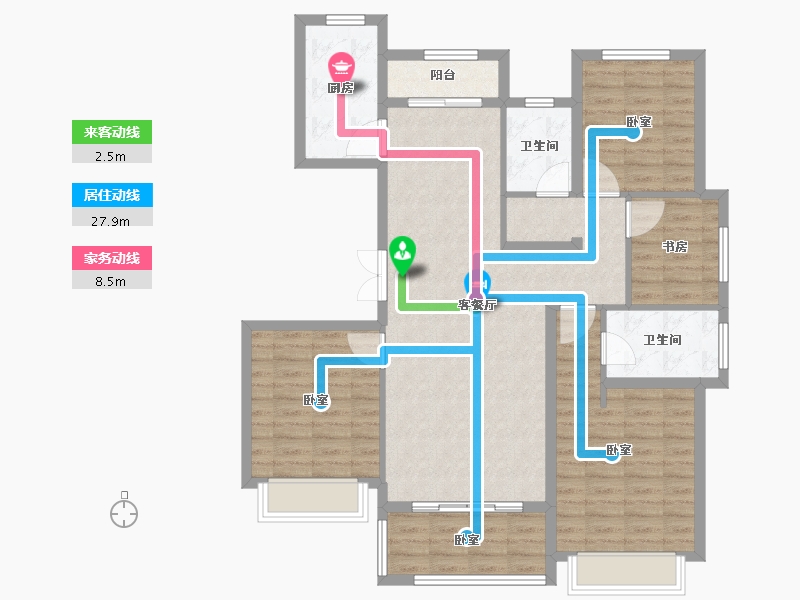 江苏省-南京市-绿城云栖玫瑰园-110.00-户型库-动静线