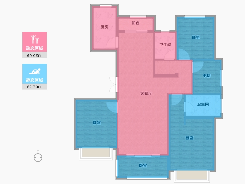 江苏省-南京市-绿城云栖玫瑰园-110.00-户型库-动静分区