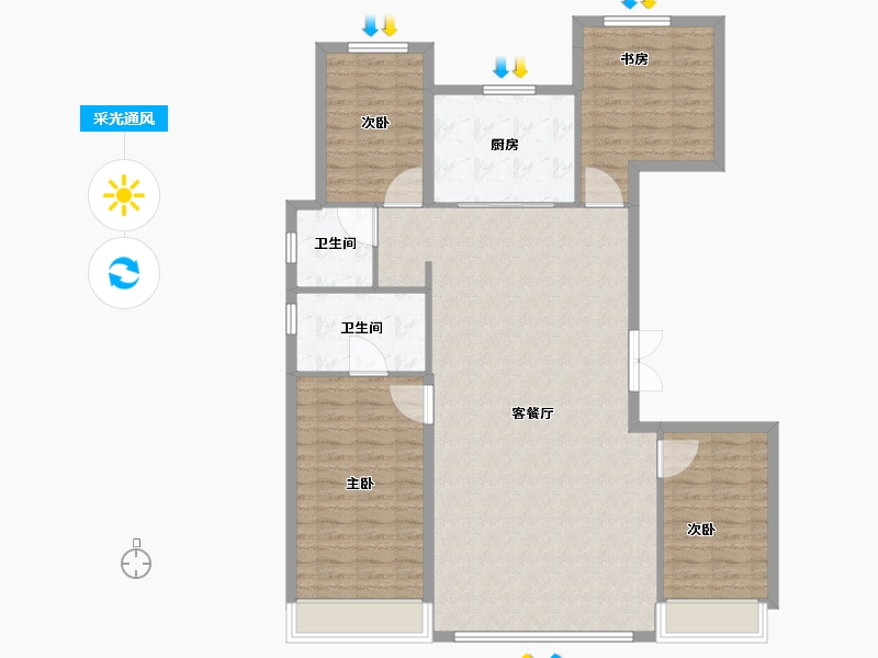 北京-北京市-保利·锦上-125.45-户型库-采光通风