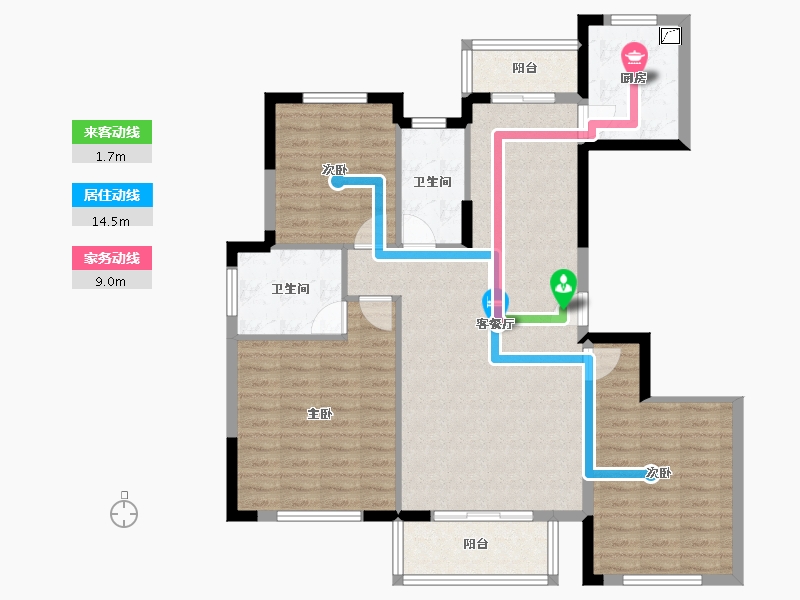 浙江省-台州市-恒大城市天地-103.00-户型库-动静线