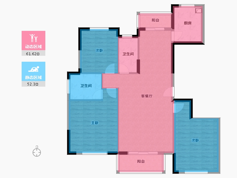 浙江省-台州市-恒大城市天地-103.00-户型库-动静分区