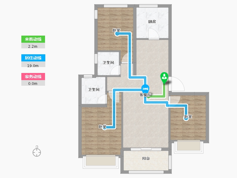 江苏省-南京市-绿城云栖玫瑰园-86.39-户型库-动静线