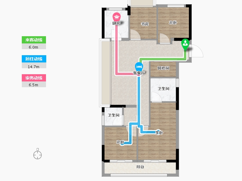 浙江省-杭州市-佳兆业棹月雅府-94.40-户型库-动静线