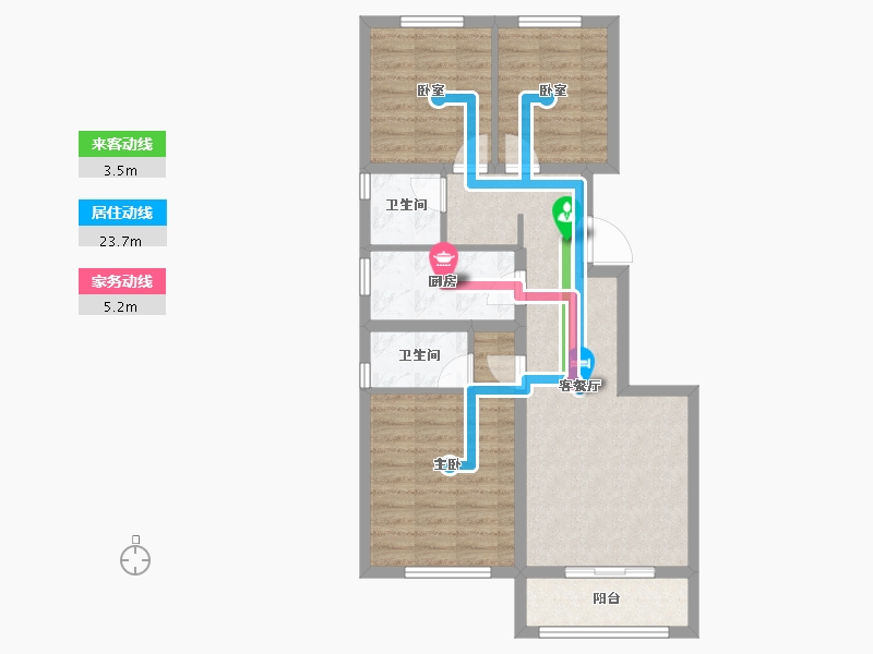 河北省-廊坊市-百川格外-76.06-户型库-动静线