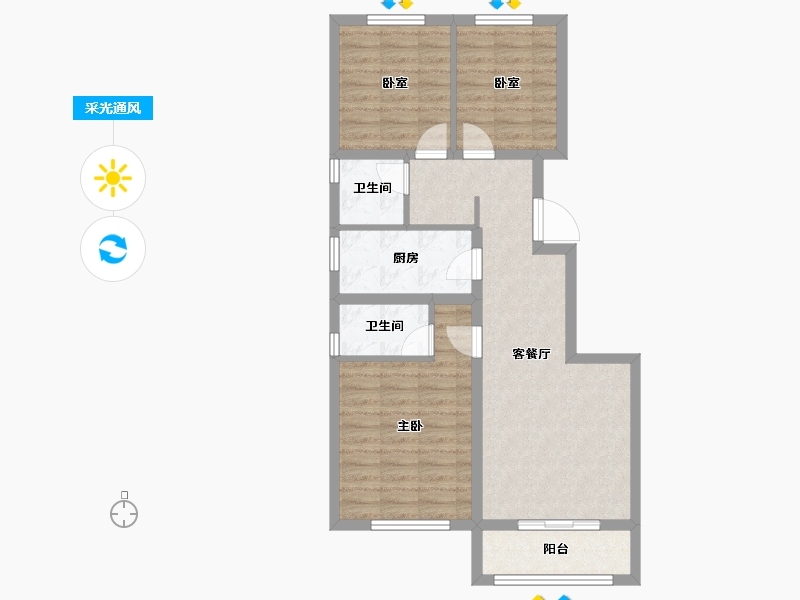 河北省-廊坊市-百川格外-76.06-户型库-采光通风