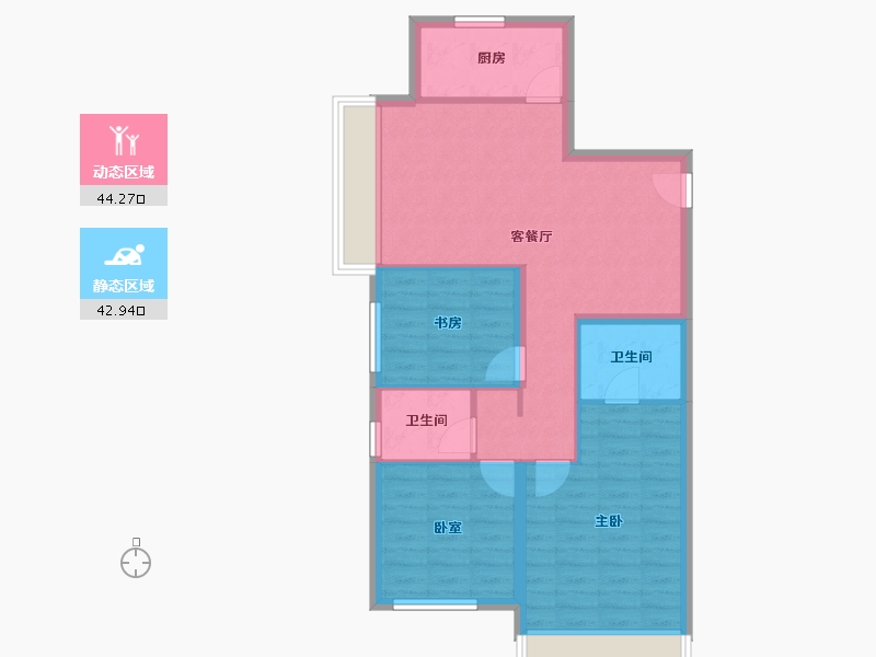 北京-北京市-阳光美湖天地·新都-78.50-户型库-动静分区