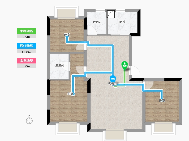 吉林省-长春市-青阳华府-70.83-户型库-动静线