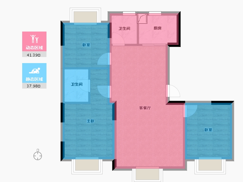 吉林省-长春市-青阳华府-70.83-户型库-动静分区