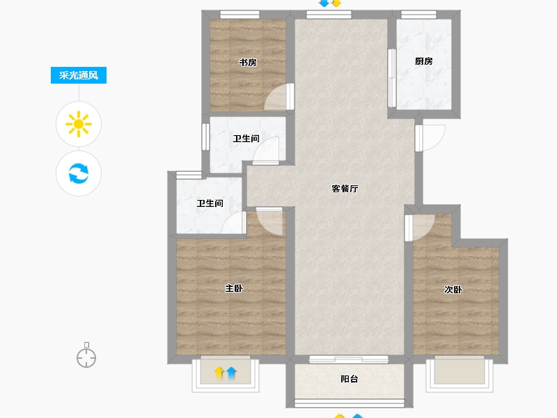 天津-天津市-津侨国际小镇-77.77-户型库-采光通风