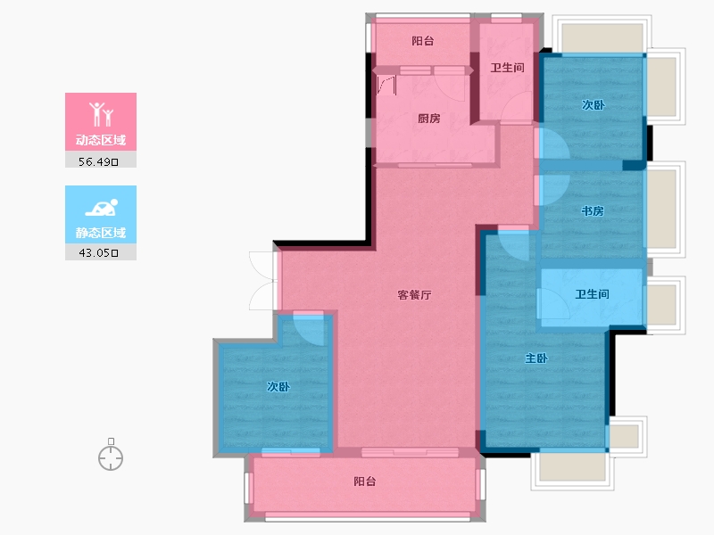 重庆-重庆市-首地江山赋-93.00-户型库-动静分区