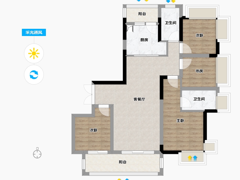 重庆-重庆市-首地江山赋-93.00-户型库-采光通风