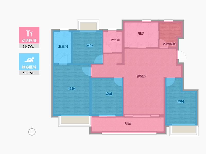 江苏省-南京市-万科·雨悦光年-99.99-户型库-动静分区