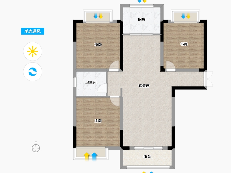 河南省-平顶山市-中房-97.00-户型库-采光通风