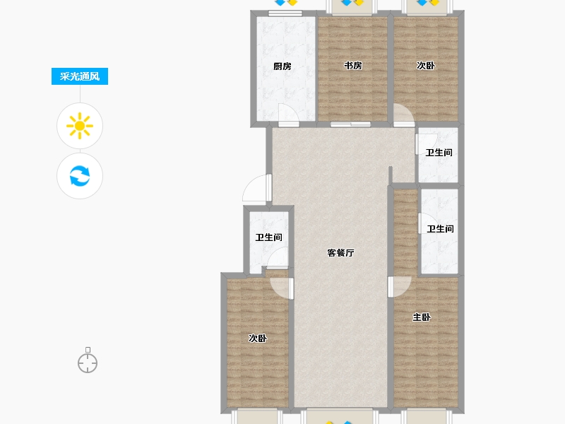 北京-北京市-学府壹号院-147.43-户型库-采光通风