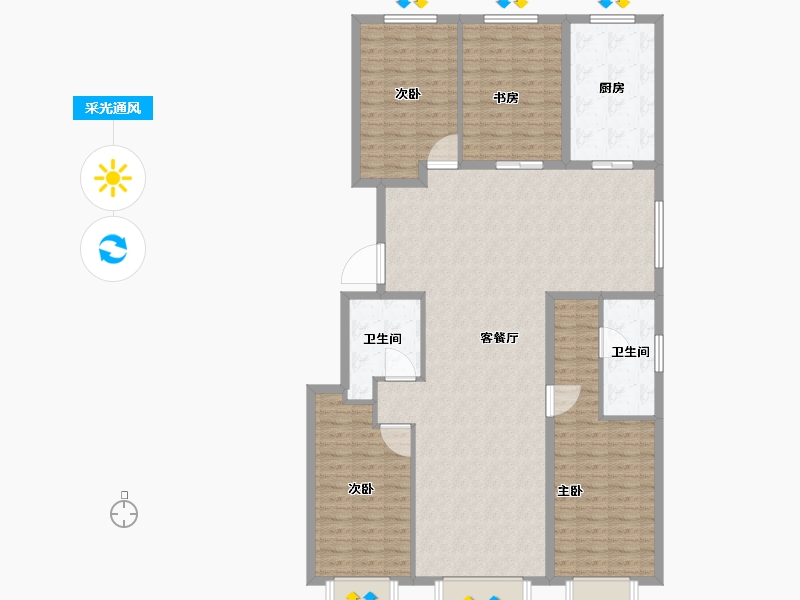 北京-北京市-学府壹号院-148.60-户型库-采光通风