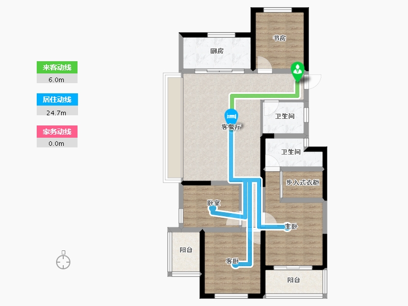 浙江省-杭州市-滨湖天地-93.29-户型库-动静线