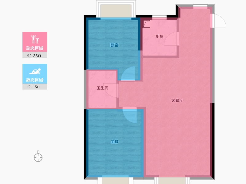 吉林省-长春市-青阳华府-56.67-户型库-动静分区