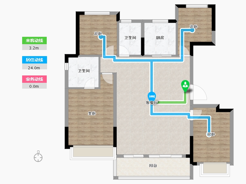 浙江省-杭州市-佳兆业棹月雅府-108.96-户型库-动静线