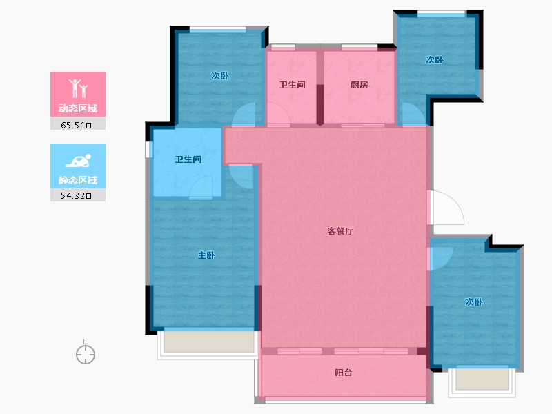 浙江省-杭州市-佳兆业棹月雅府-108.96-户型库-动静分区