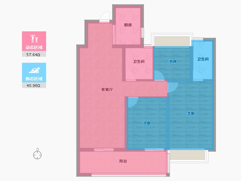 江苏省-南京市-上铁淮风晓月-88.00-户型库-动静分区