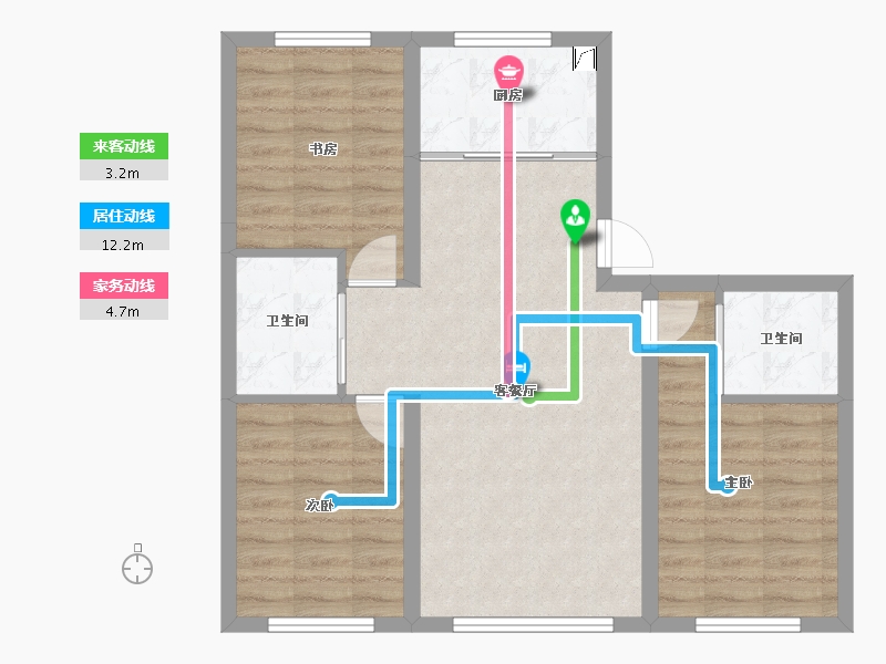 吉林省-长春市-万龙中车银河城-72.78-户型库-动静线