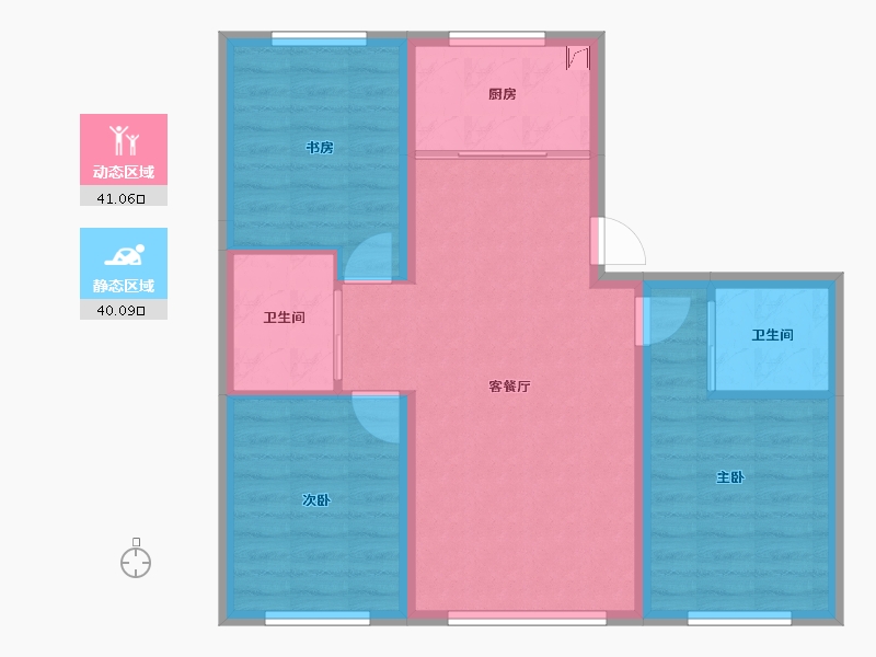 吉林省-长春市-万龙中车银河城-72.78-户型库-动静分区