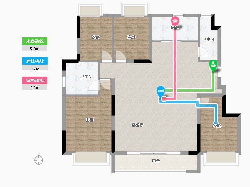 江苏省-南京市-仁恒海和院-123.20-户型库-动静线