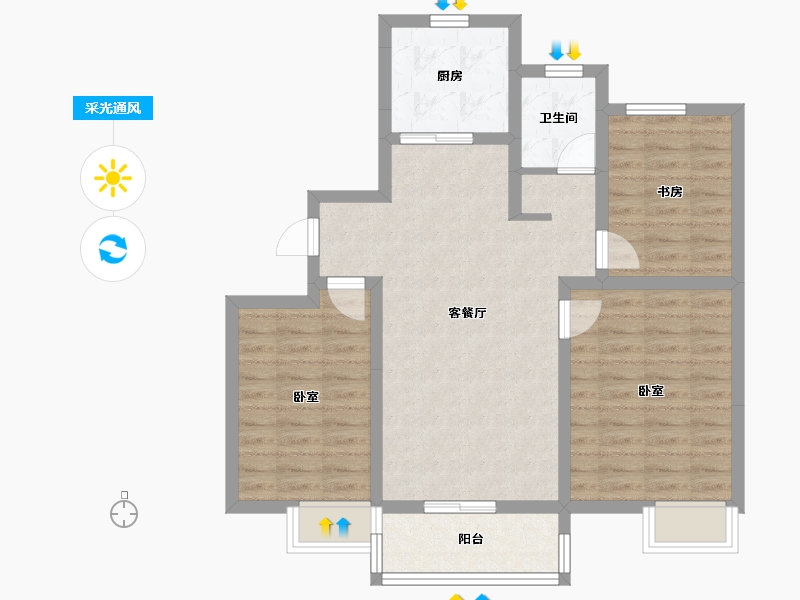 江苏省-南京市-东方公馆-79.28-户型库-采光通风