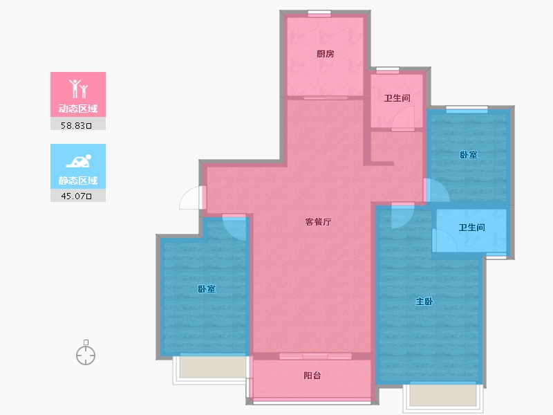 江苏省-南京市-东方公馆-92.31-户型库-动静分区