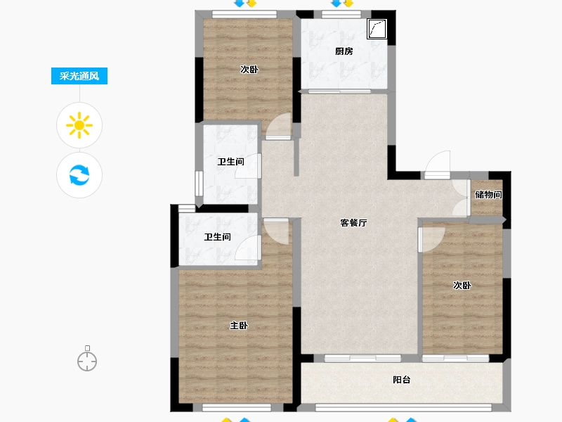 江苏省-南京市-龙湖春江郦城-92.00-户型库-采光通风