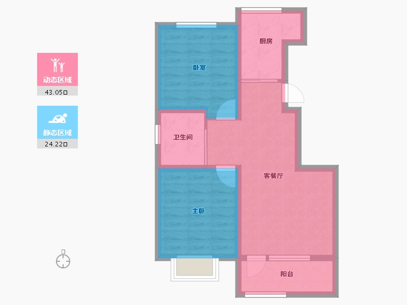 吉林省-长春市-御桂园咏椿-59.13-户型库-动静分区