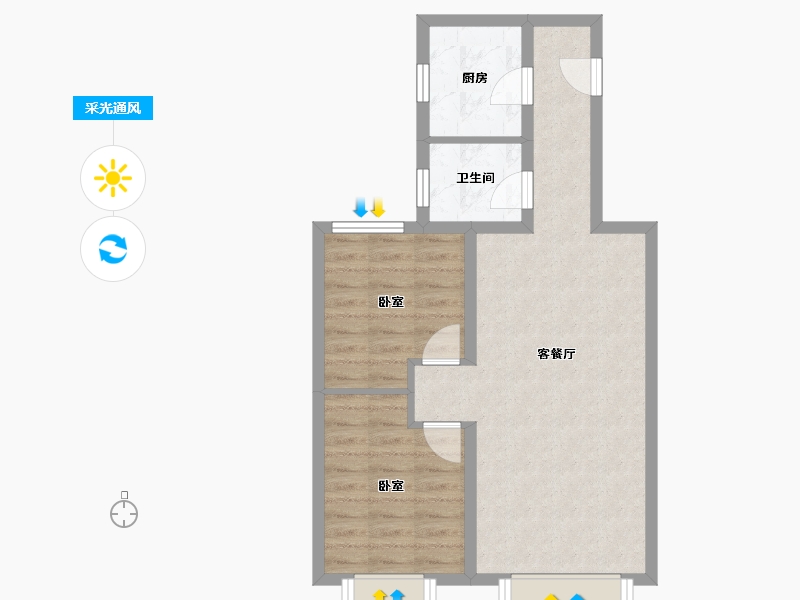 天津-天津市-大唐盛世-60.18-户型库-采光通风