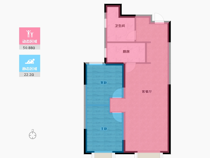 天津-天津市-大唐盛世-65.57-户型库-动静分区