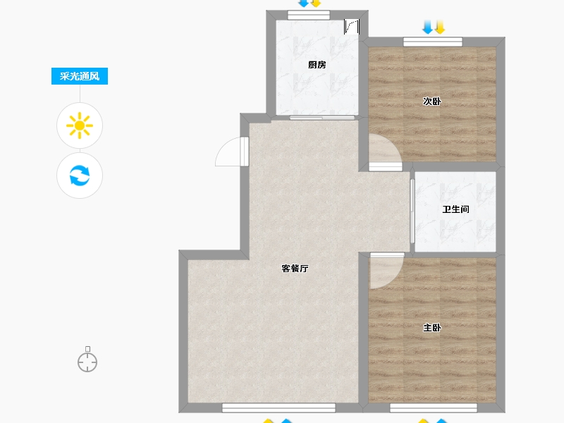 吉林省-长春市-万龙中车银河城-66.04-户型库-采光通风